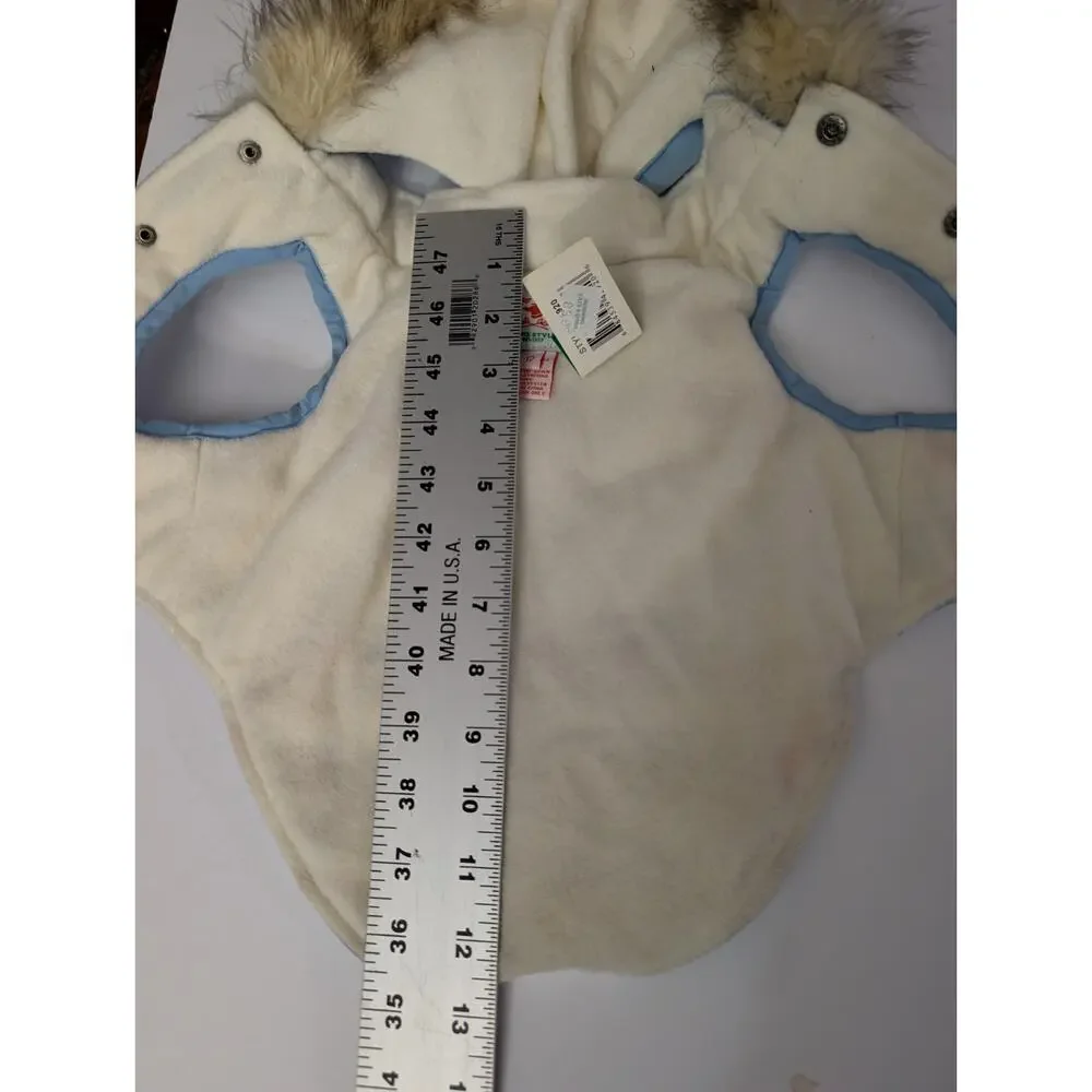 Canine Styles Dog Winter Coat Blue Puffer Insulated Jacket With Remove Hood